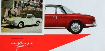 Volkswagen Karmann-Ghia 1500 Coupe Modelprogram 1966 Carbrochure (1551)